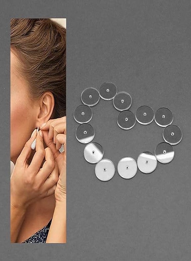 HAV CREATION Soft Silicone Rubber Earring Back Stoppers for Gold, Diamond, Silver & Heavy Earrings | Flat Clear Push Buttons for Big Holes | Earring Findings & Stud Support for Women & Girls - Image 3